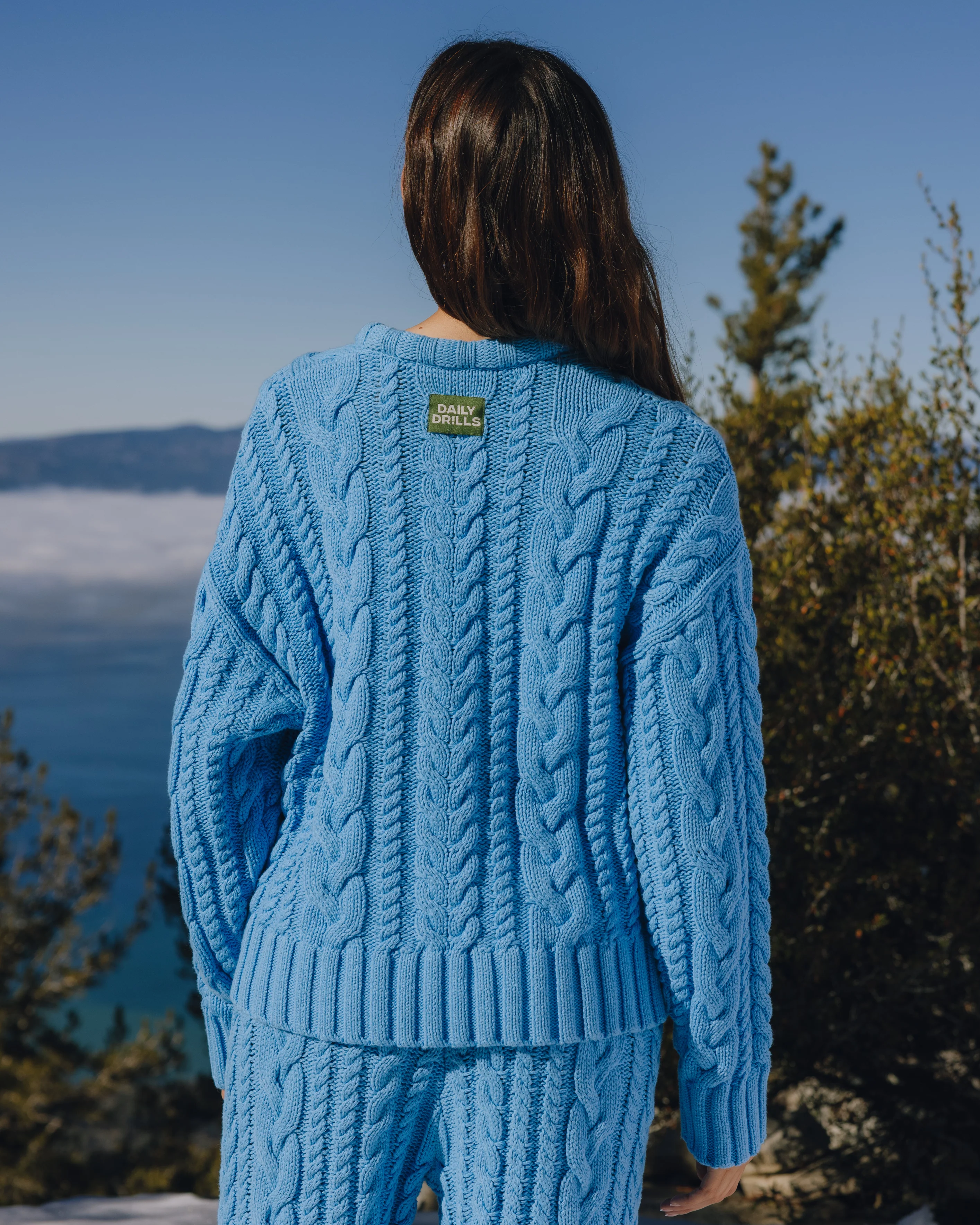 Cable Knit Oversized Sweater - Malibu - Image 2