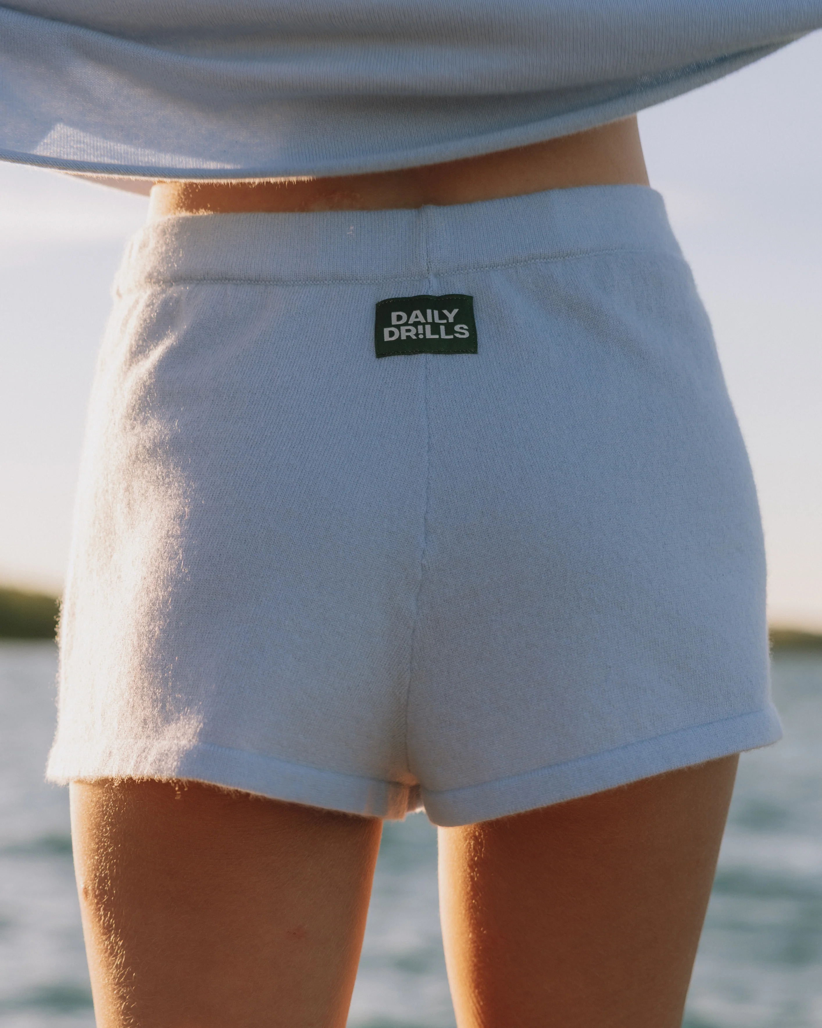 Cashmere Micro Shorts - Light Blue - Image 2