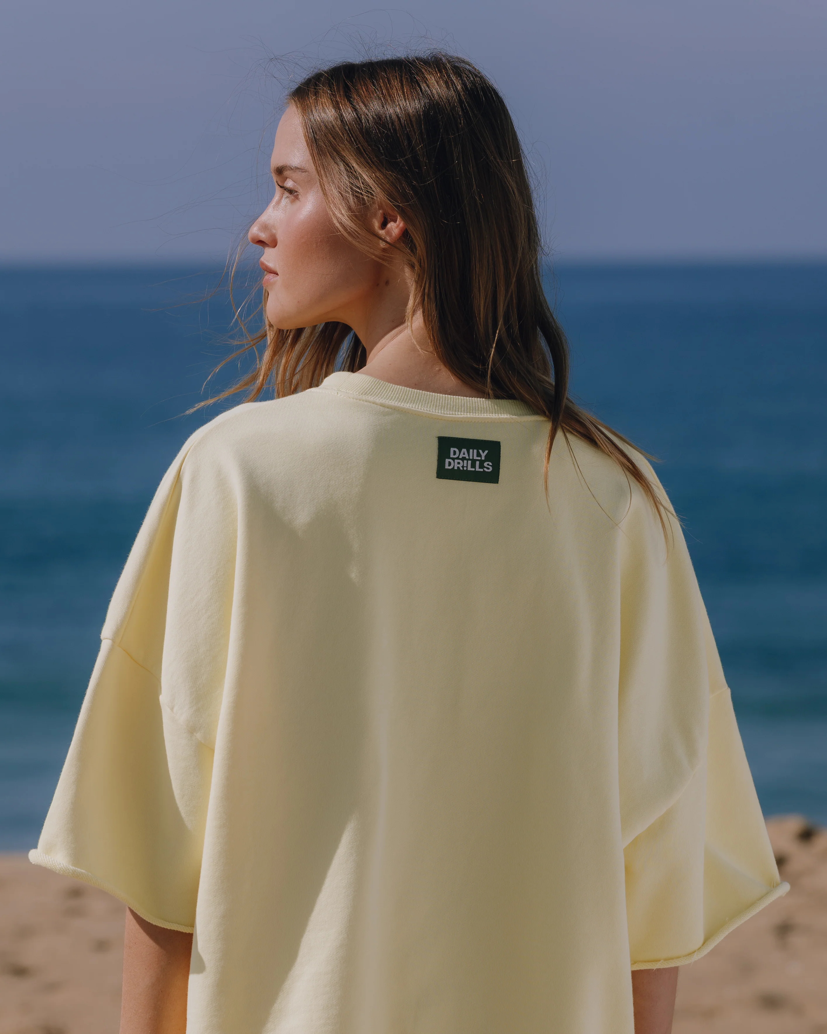 Cropped Sleeve Daily Crew - Lemonade - Image 3