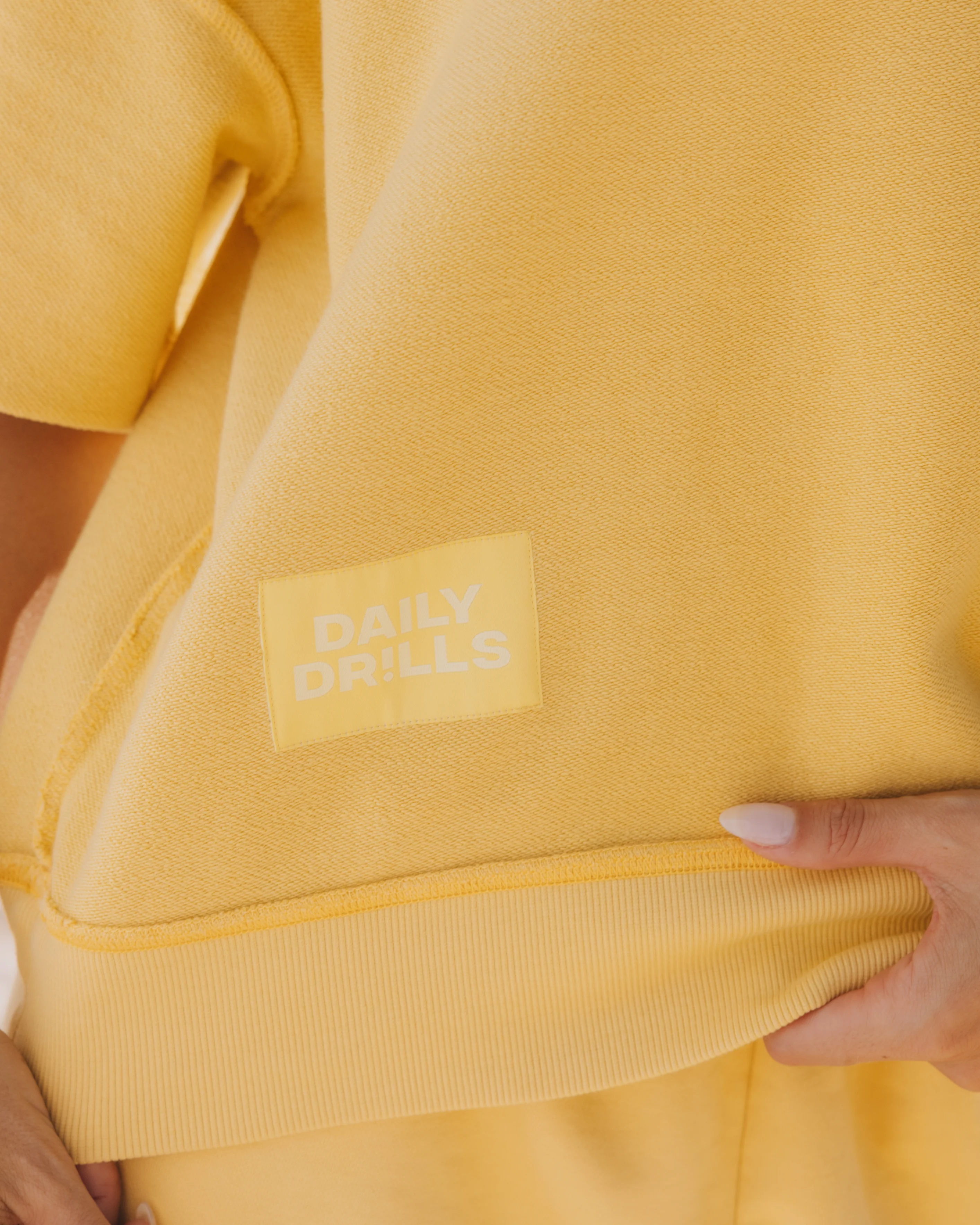 Cropped Sleeve Vintage Crew - Sunny + Butter with Tonal Patch - Image 4