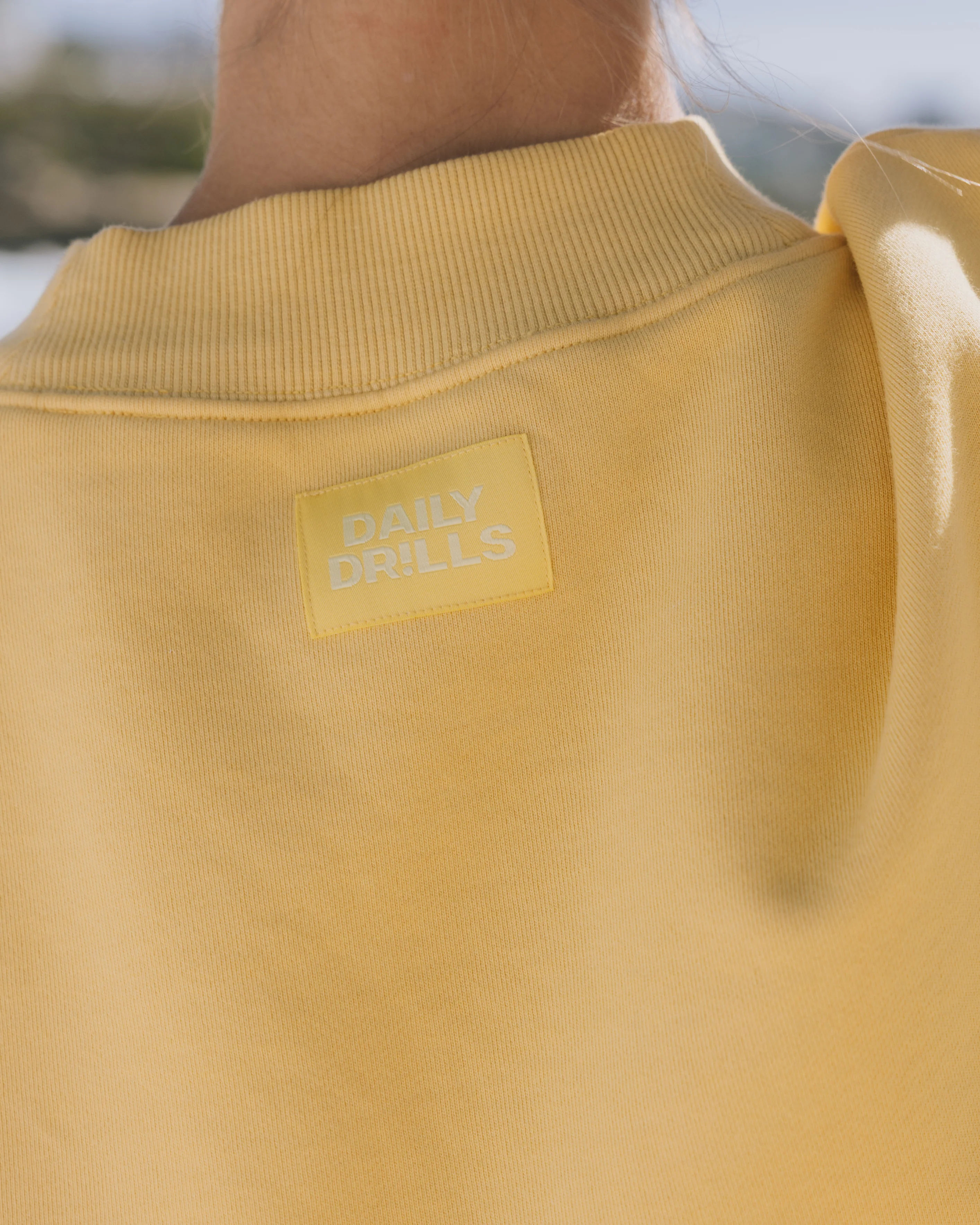 Cropped Sleeve Vintage Crew - Sunny + Butter with Tonal Patch - Image 5