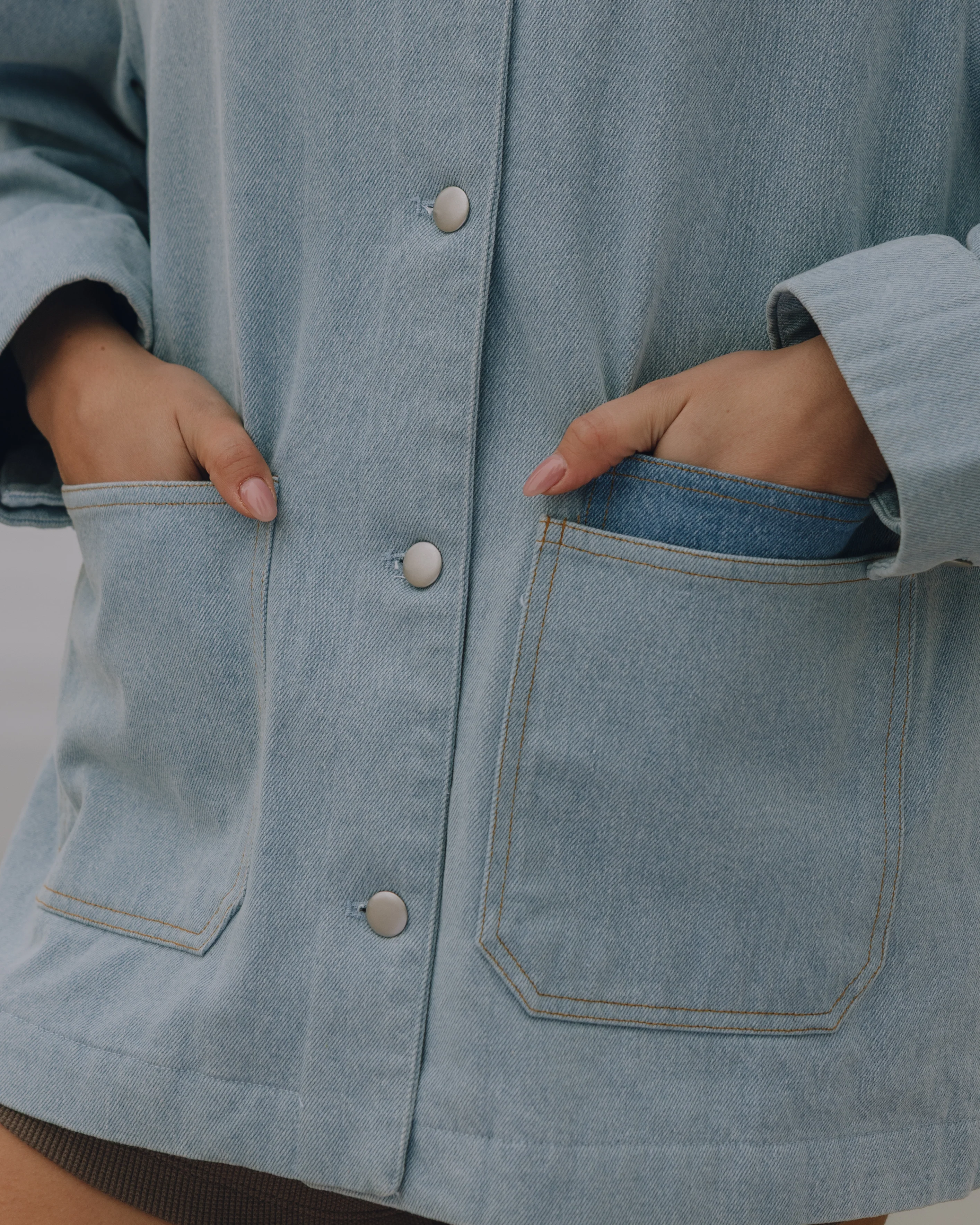 Denim Barn Jacket - Denim + Mousse Collar - Image 4