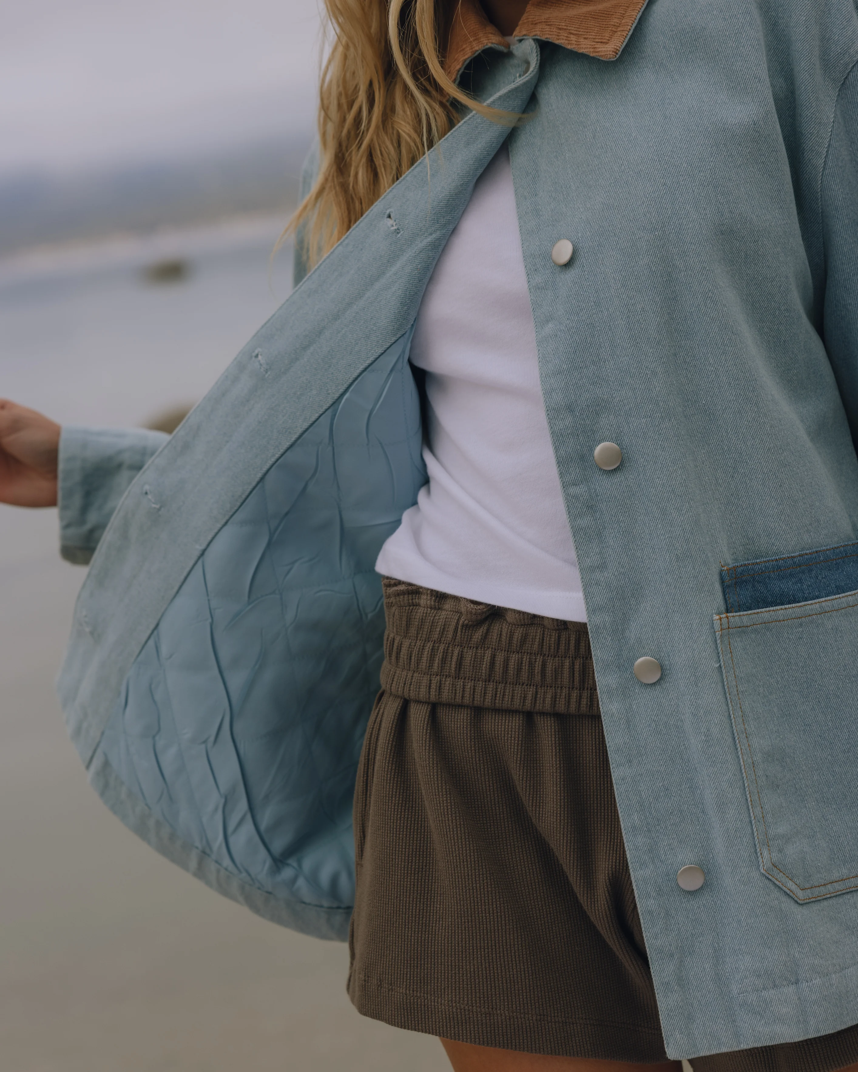 Denim Barn Jacket - Denim + Mousse Collar - Image 6