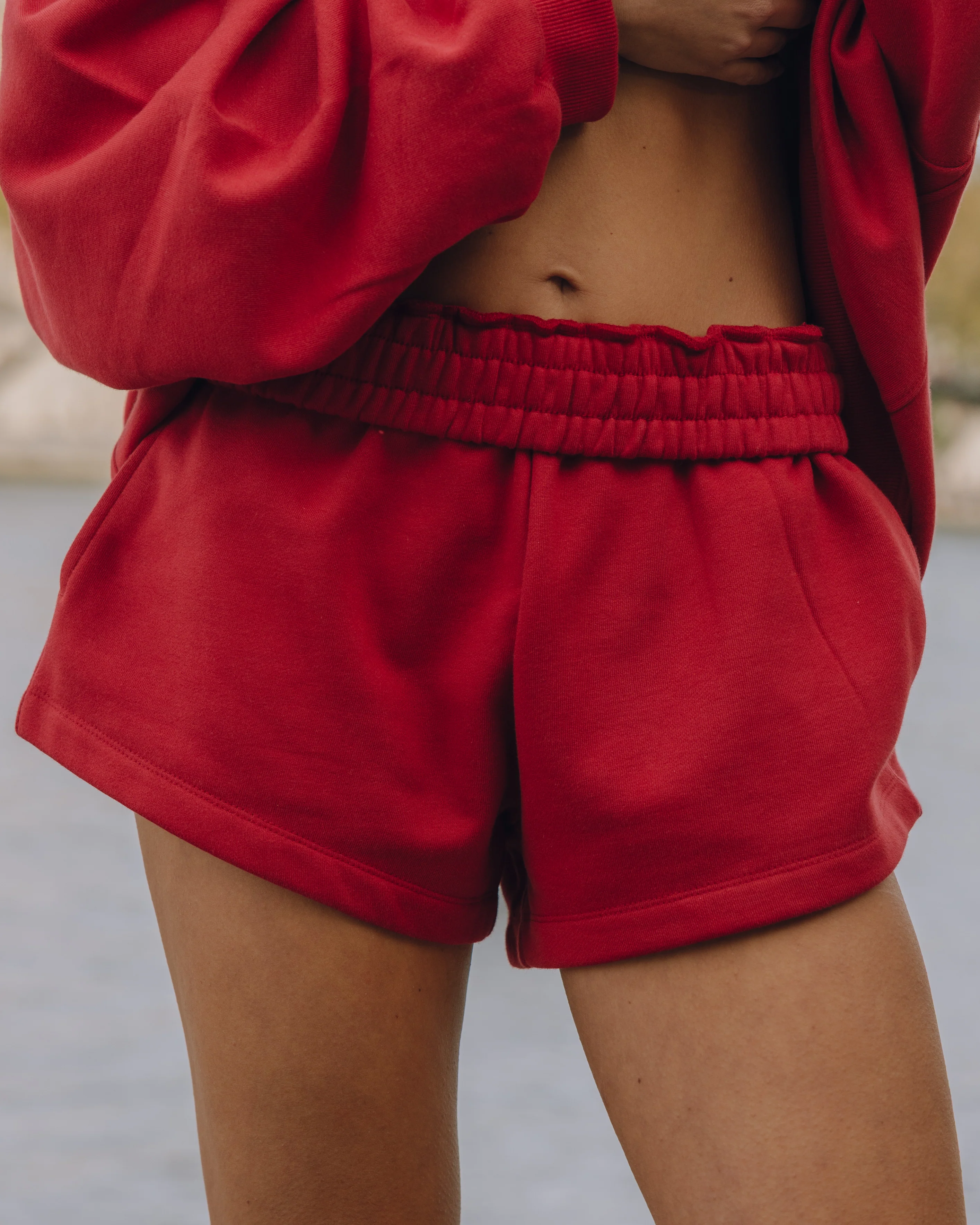 Fleece Super Shorts - Vintage Red