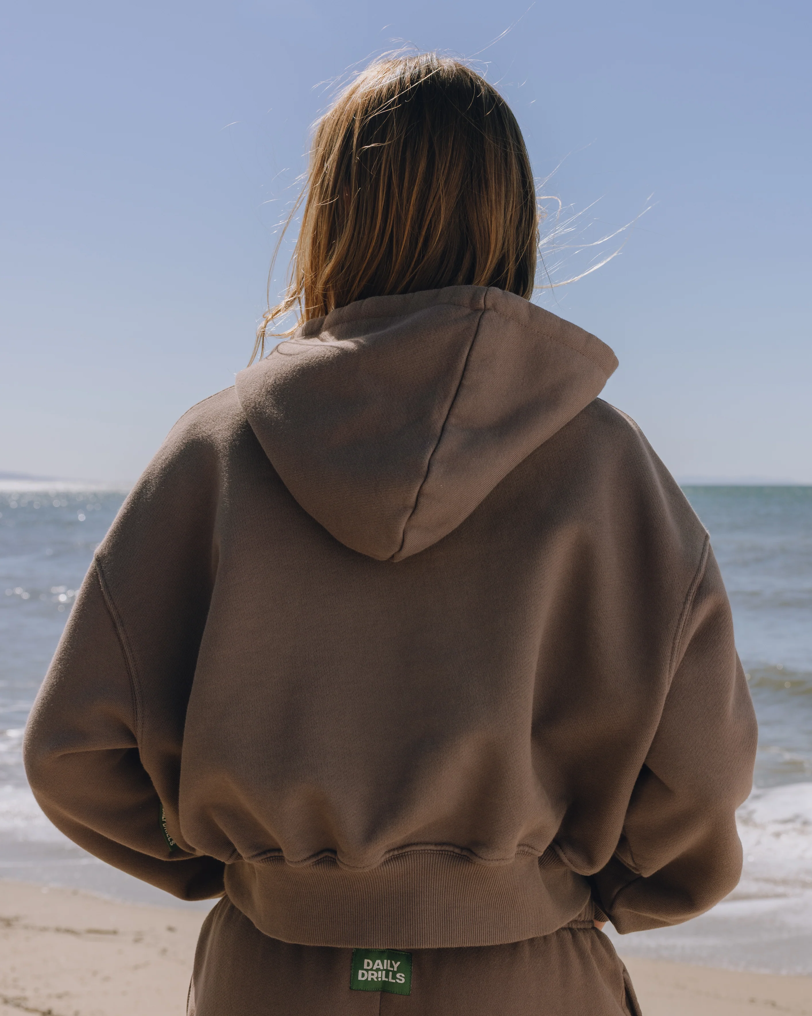 Heavyweight Double Zip Hoodie - Mocha - Image 2