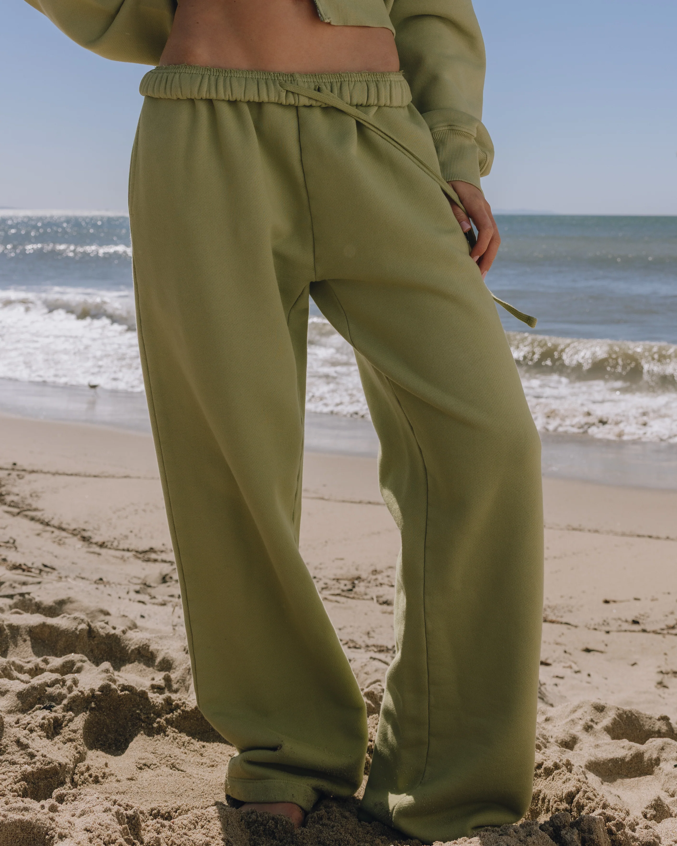 Heavyweight Straight Leg Sweatpants - Matcha - Image 3
