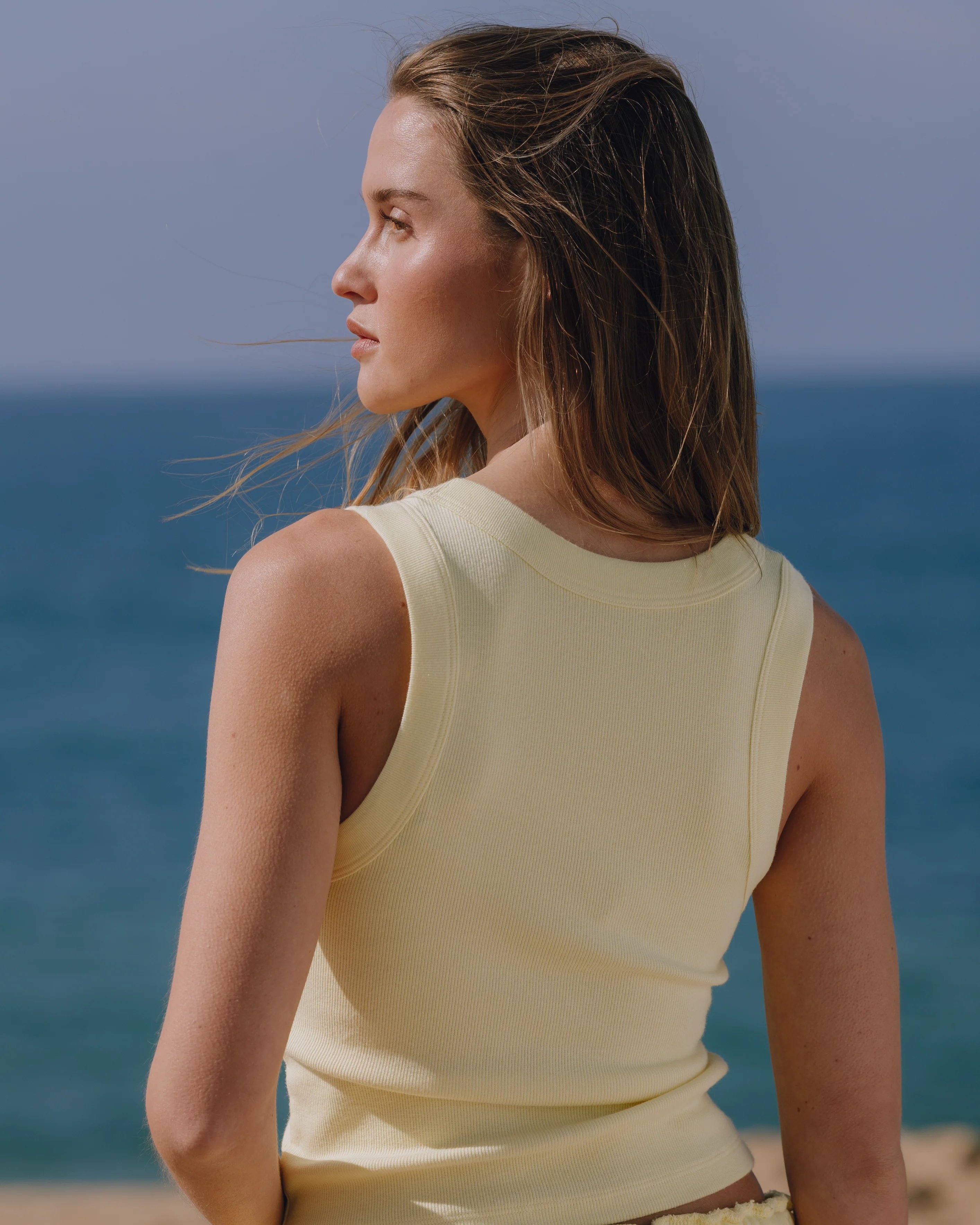 Logo Ribbed Tank - Lemonade - Image 3