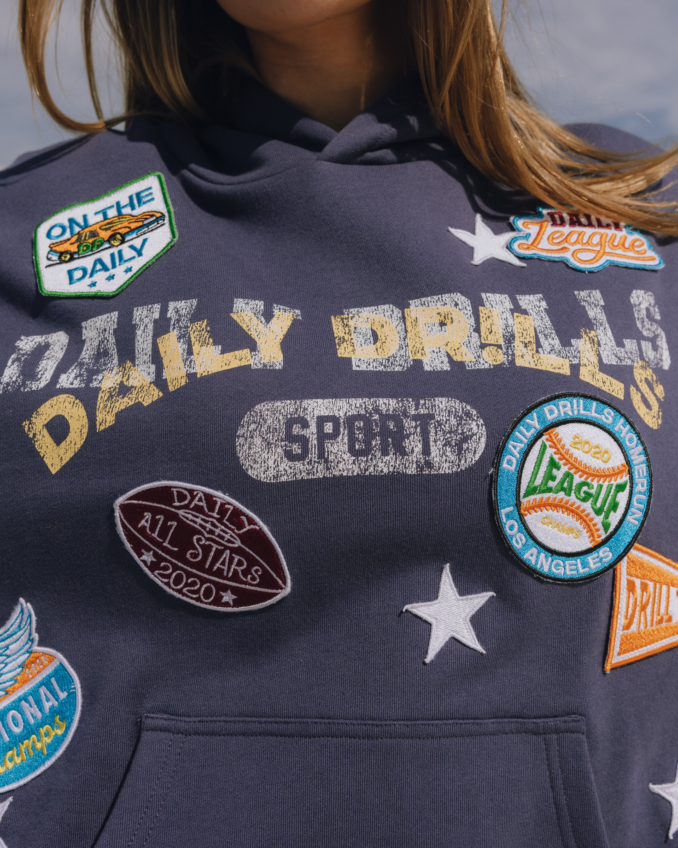 Oversized All Stars Hoodie - Navy - Image 3