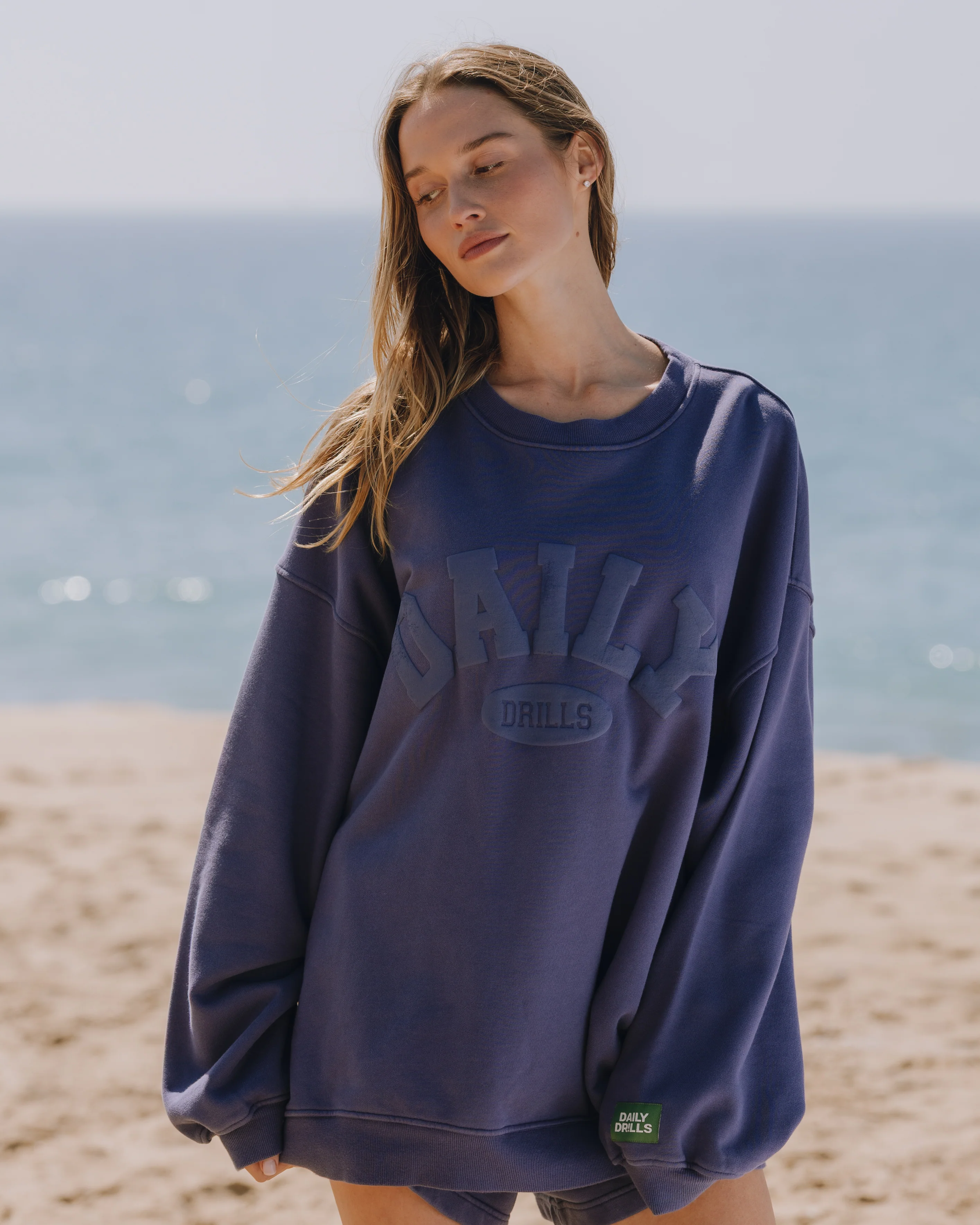 Oversized Daily Crew - Navy