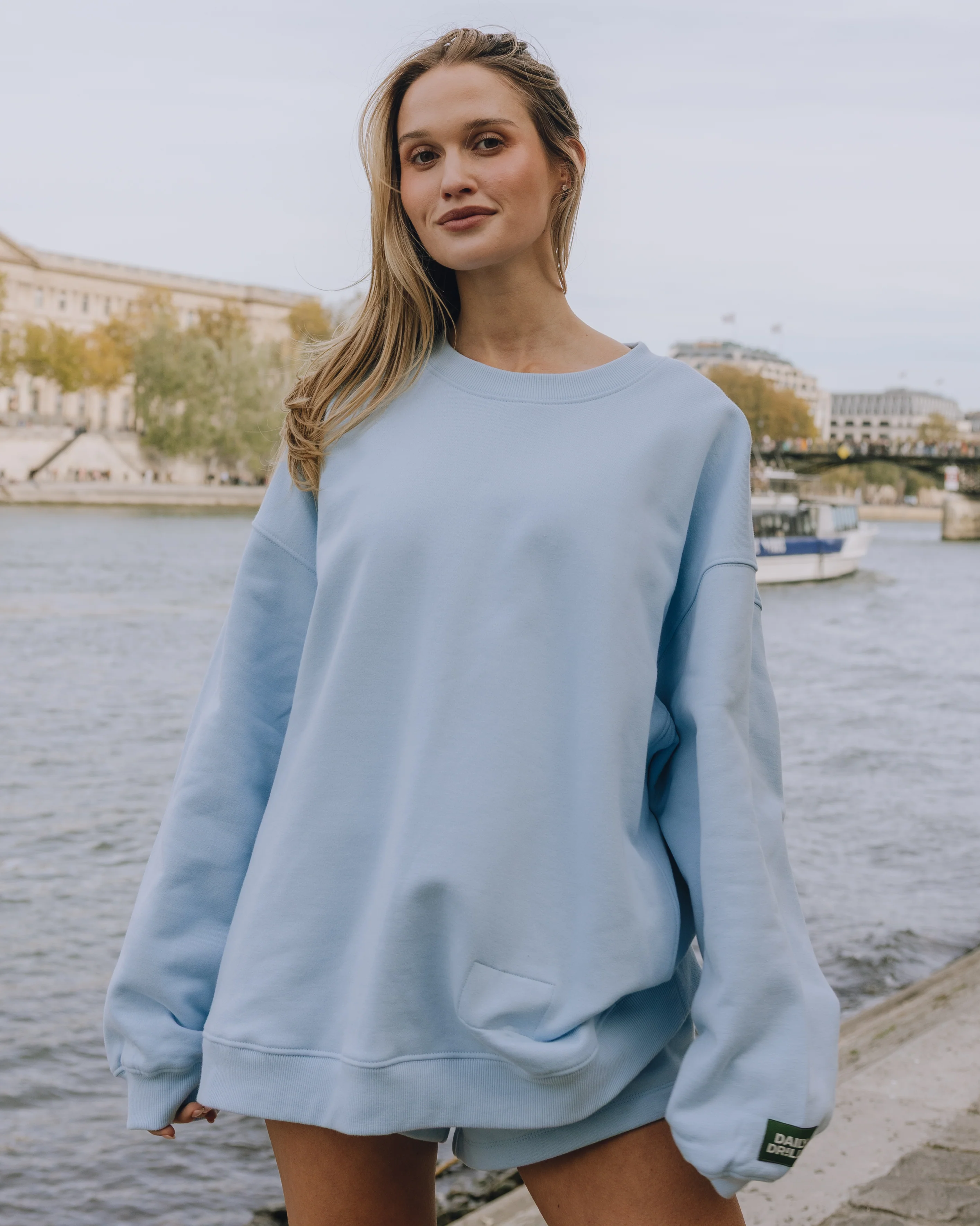 Oversized Fleece Crew - Powder