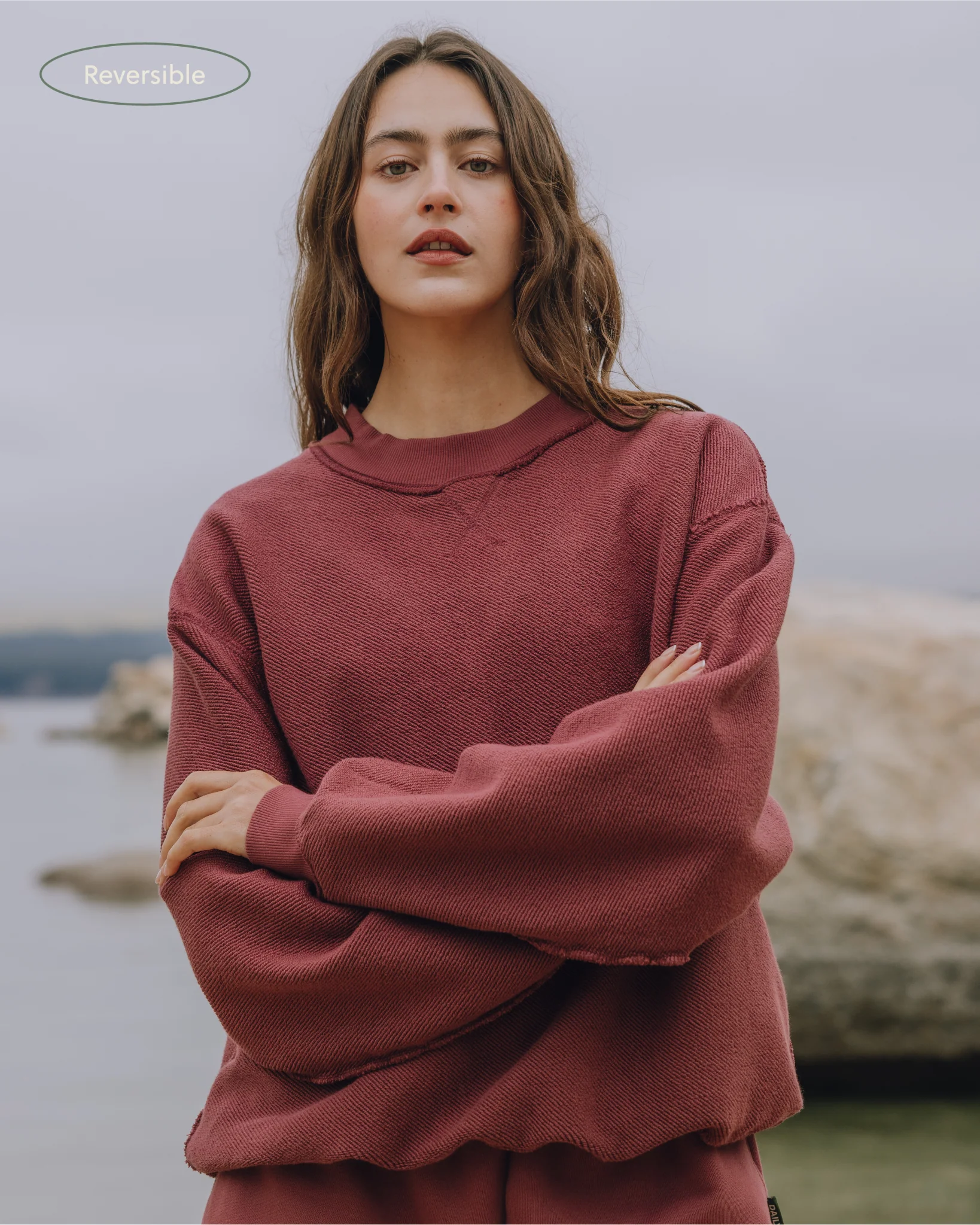 Oversized Heavyweight Vintage Crew - Wine - Image 5