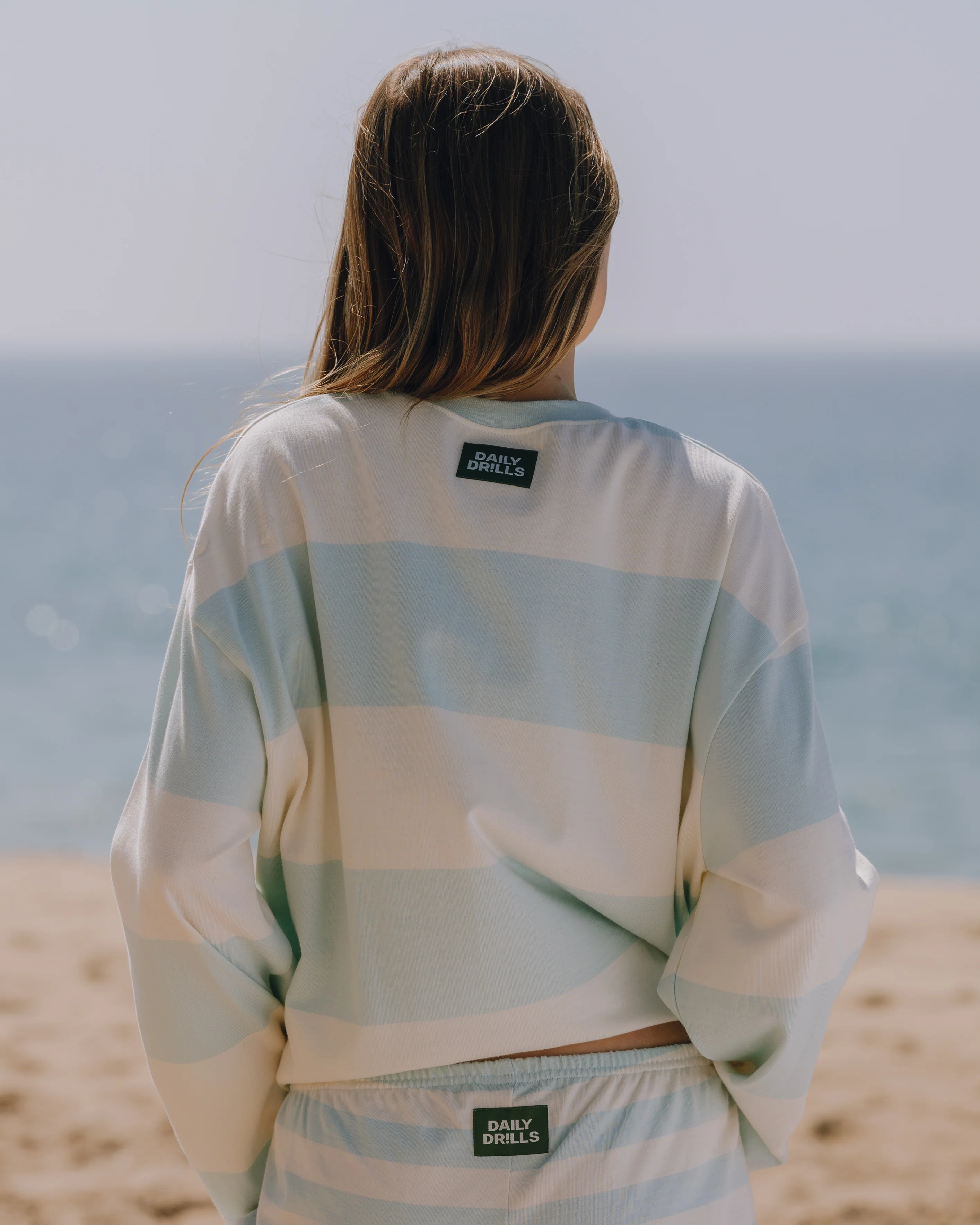 Oversized Long Sleeve - Lake Day + Cream Stripe - Image 3