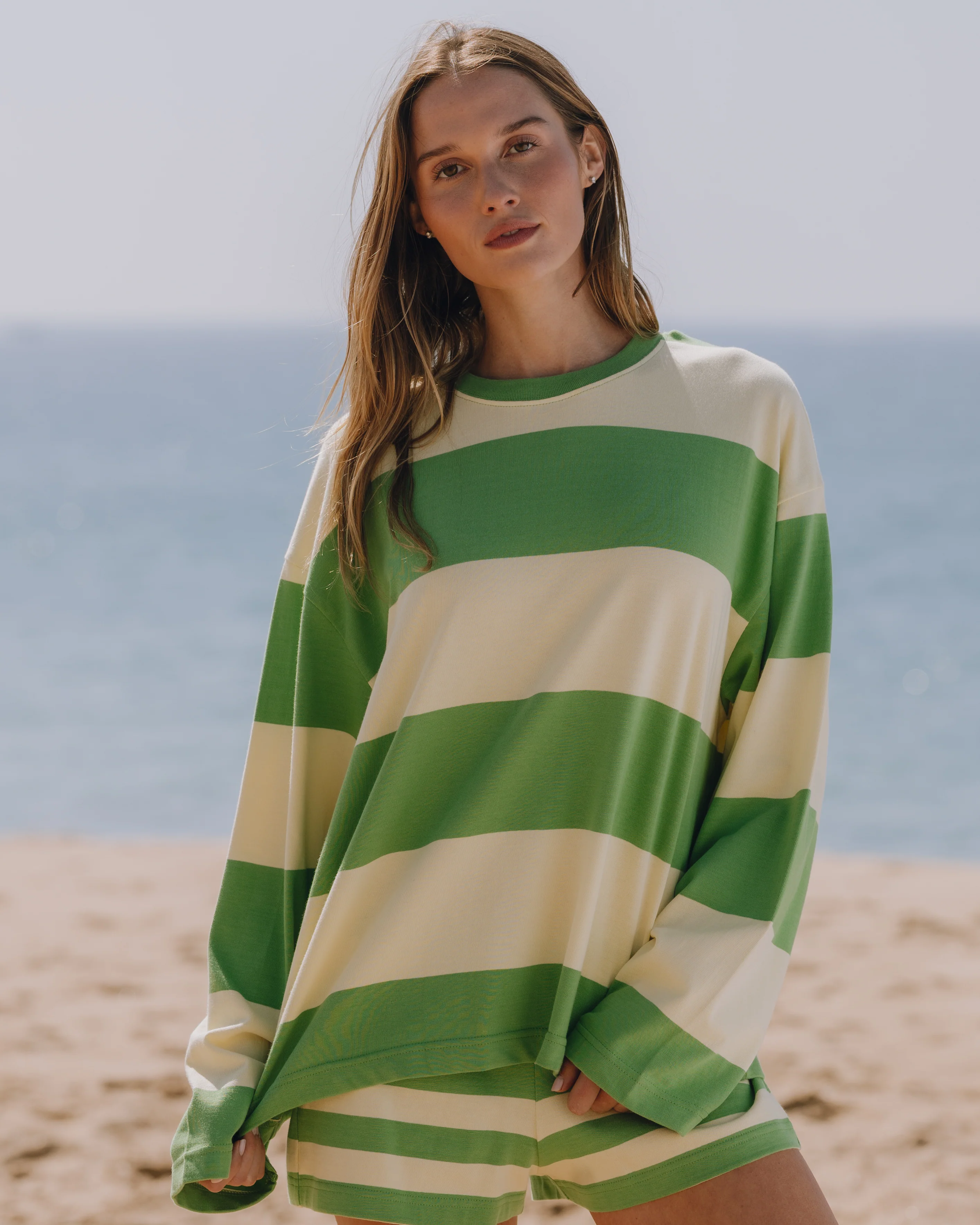 Oversized Long Sleeve - Lucky + Lemonade Stripe - Image 2