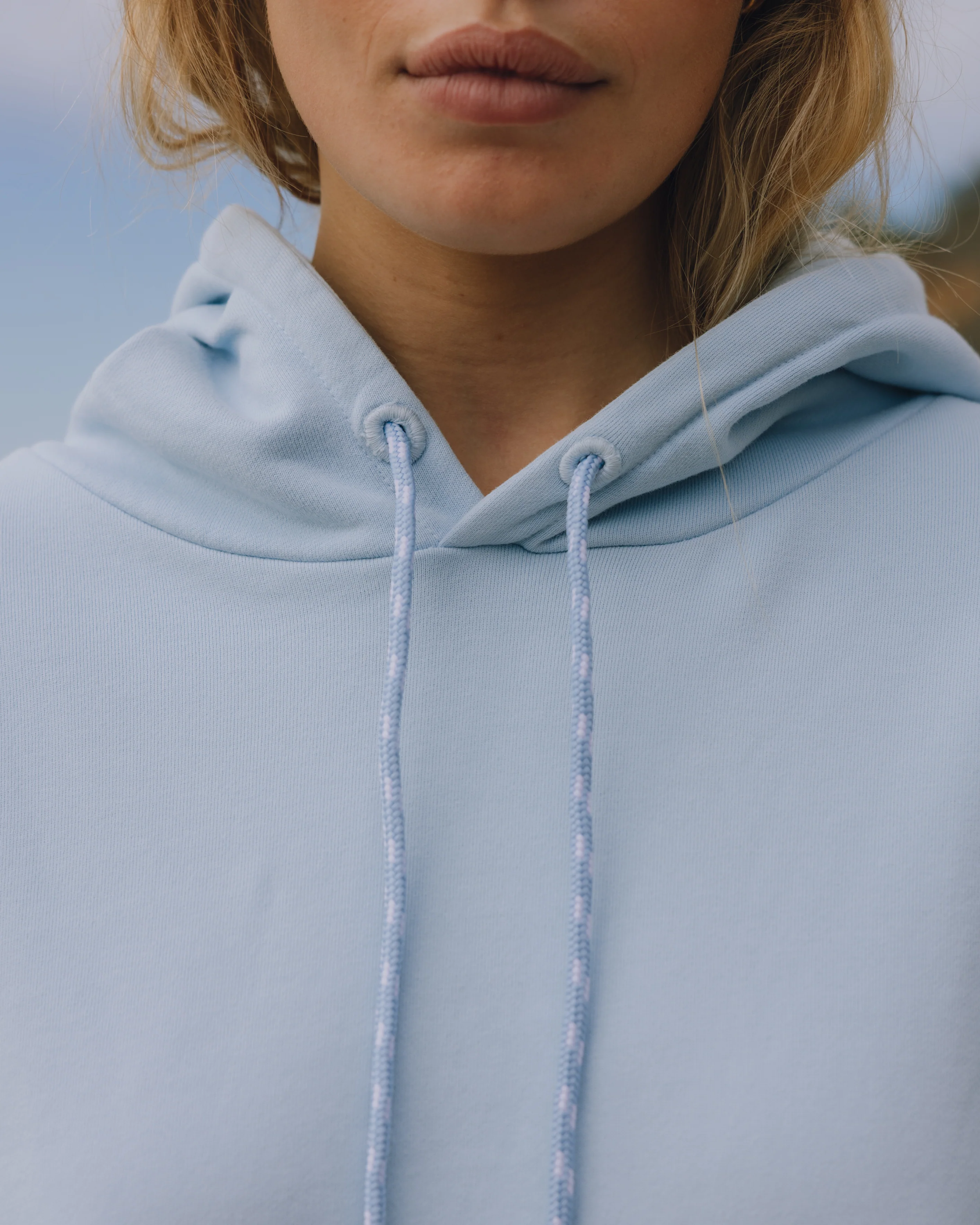 Oversized Paracord Hoodie - Powder with Monochrome Patch - Image 3