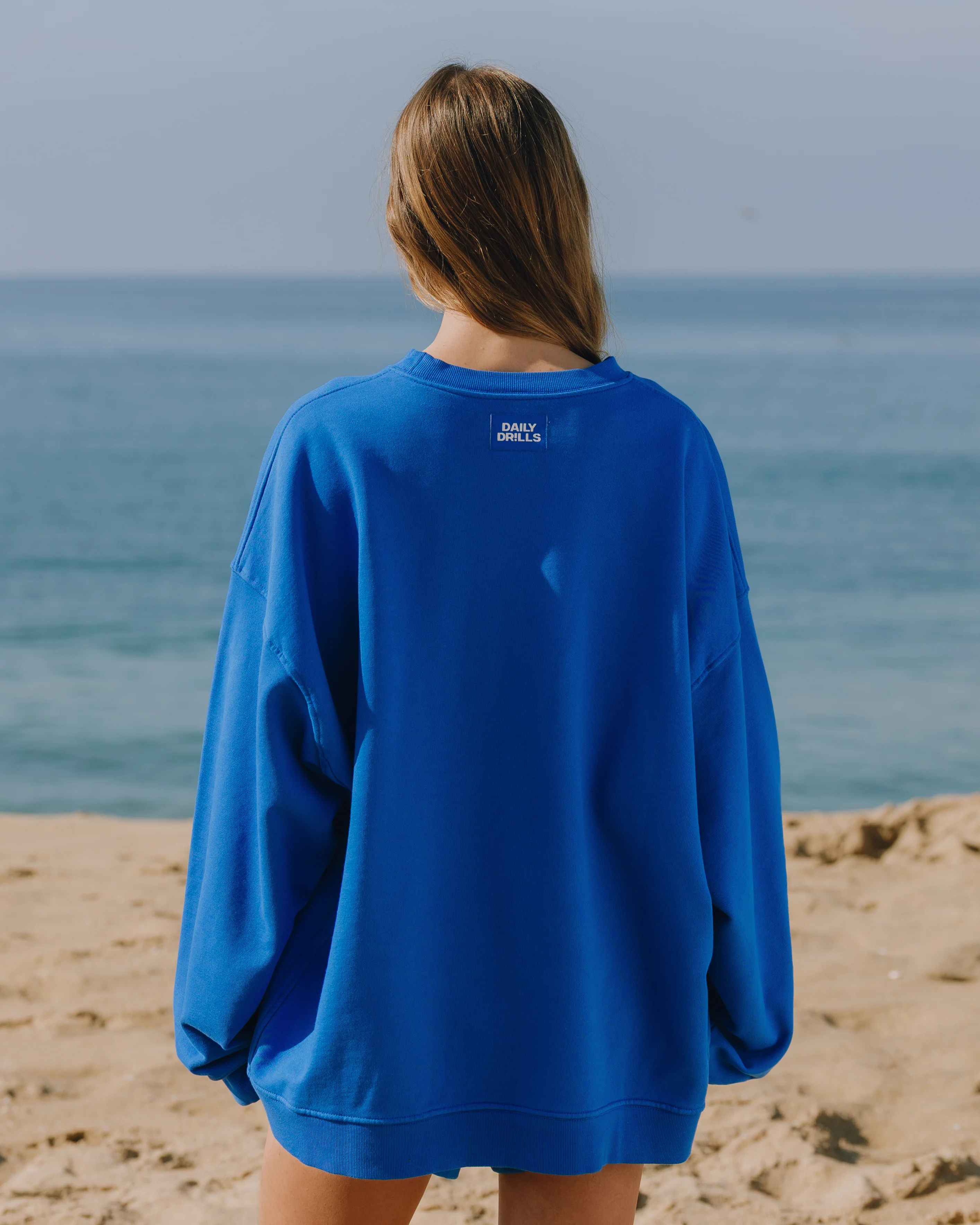 Oversized Sport Crew - Cobalt with Monochrome Patch - Image 3