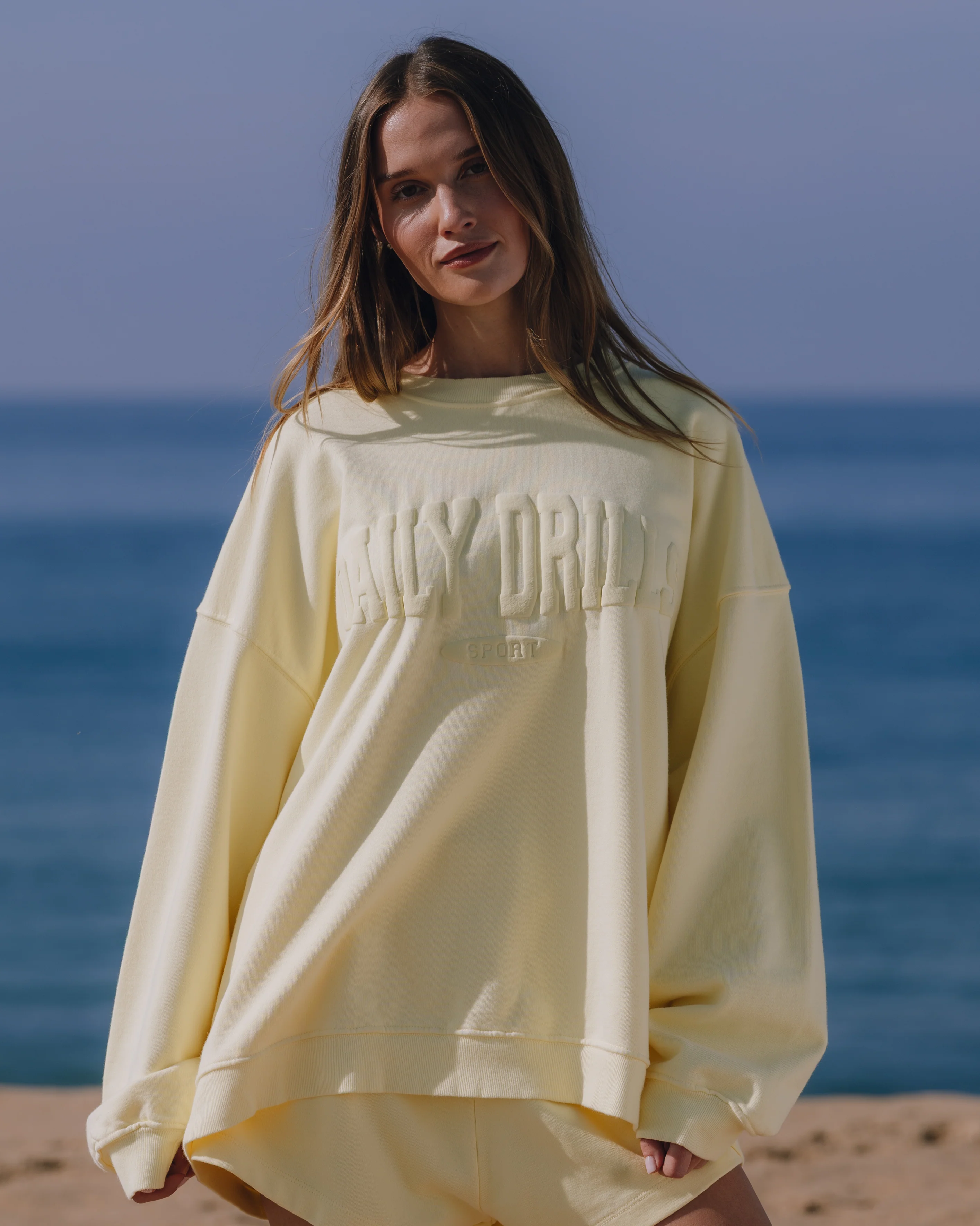 Oversized Sport Crew - Lemonade with Monochrome Patch - Image 2