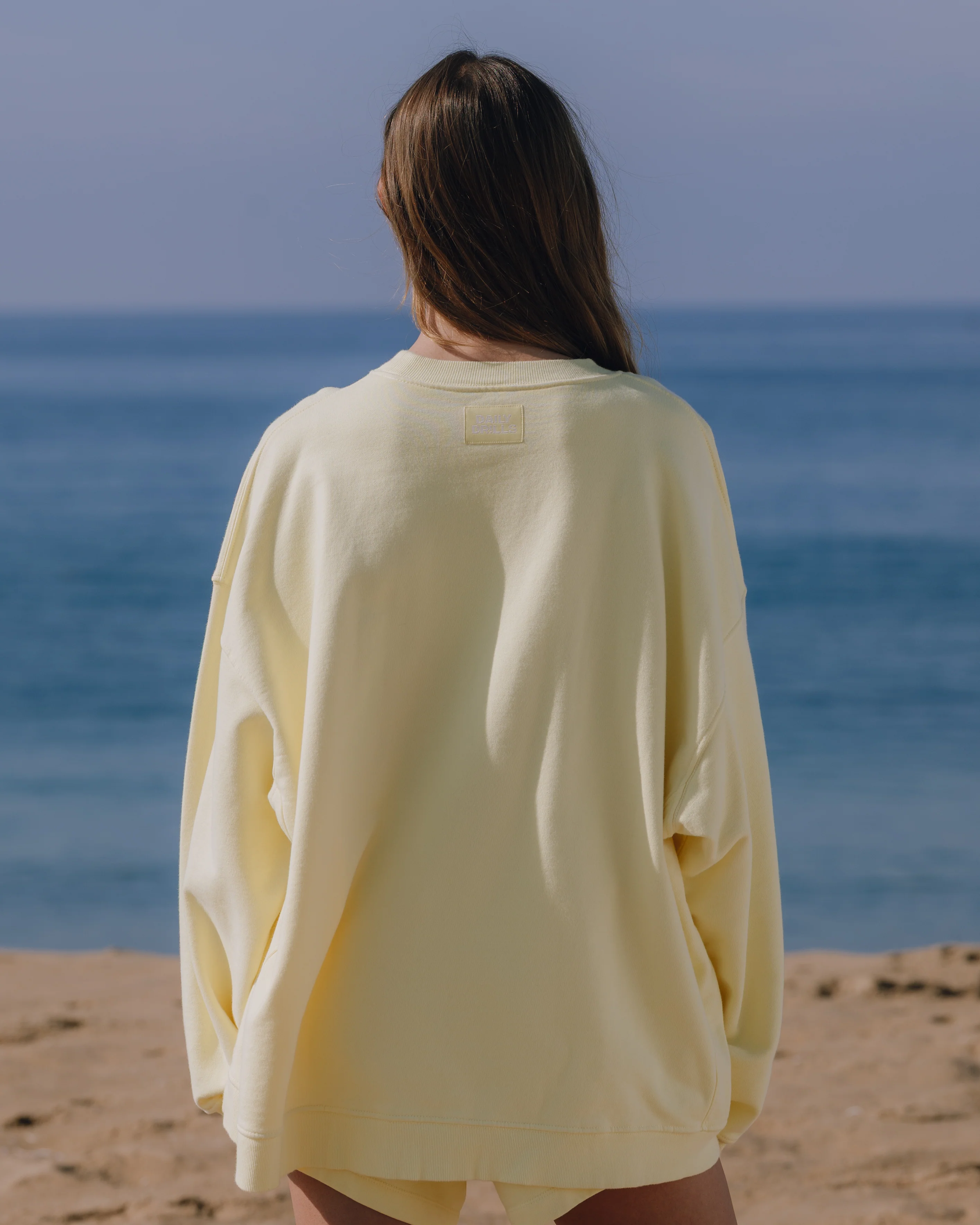 Oversized Sport Crew - Lemonade with Monochrome Patch - Image 3