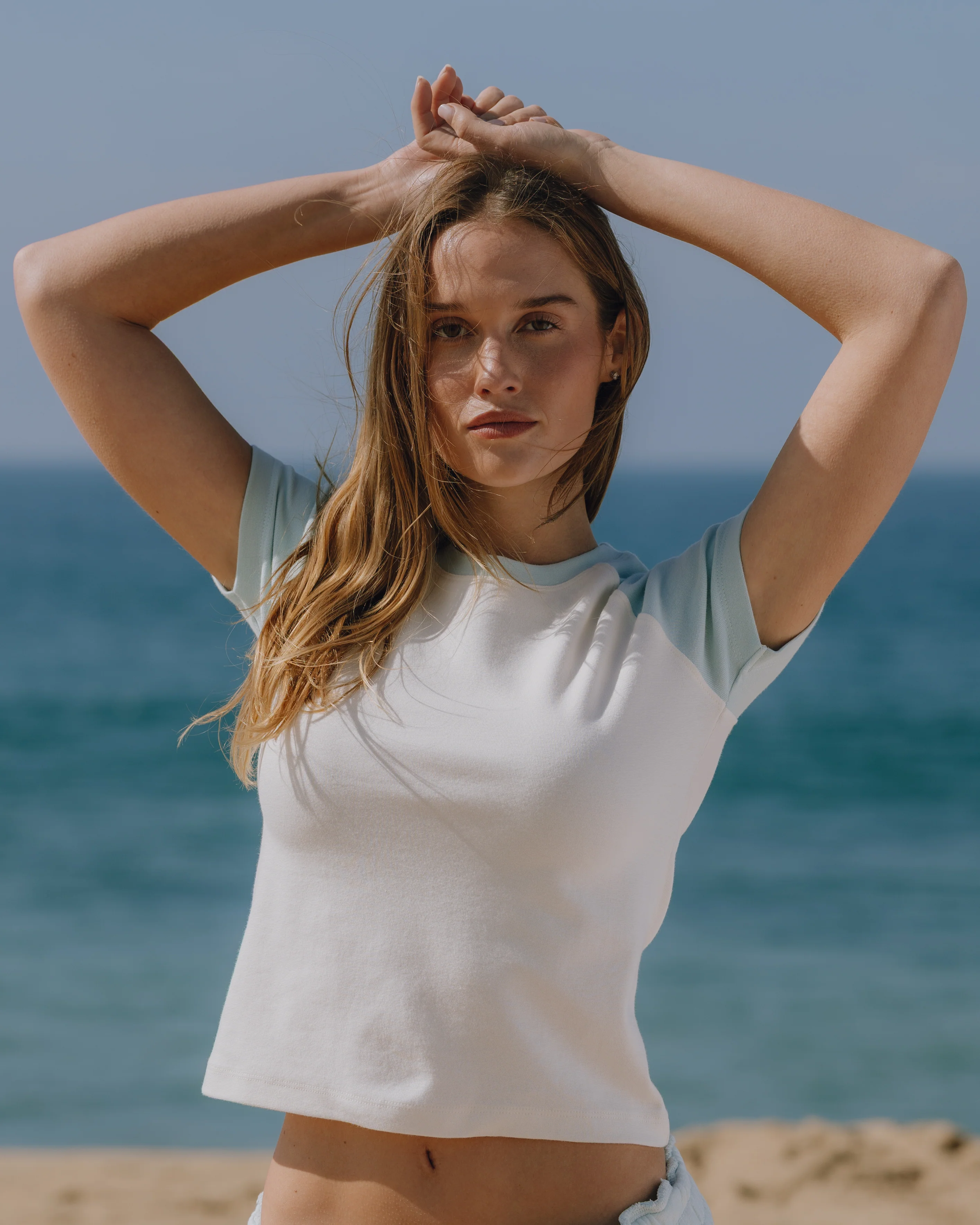 Raglan Everyday Tee - Lake Day + Cream - Image 2