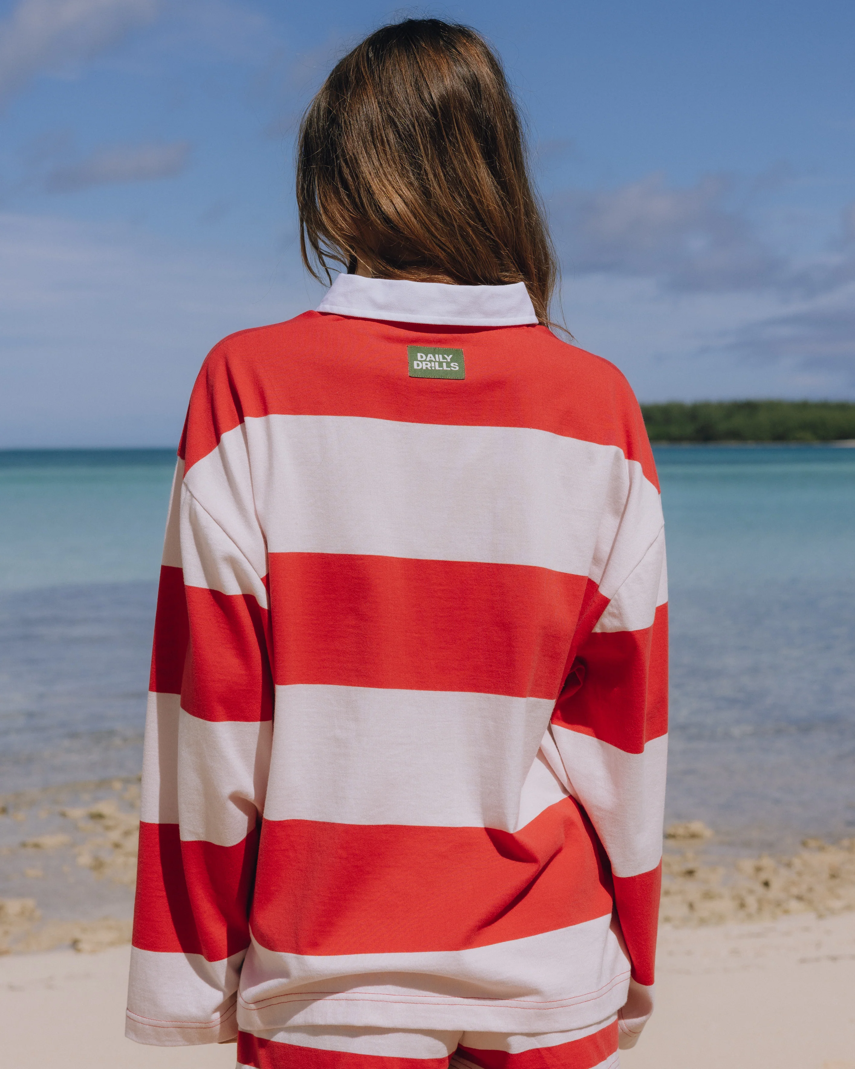 Rugby Tee - Heart + Pale Pink Stripe - Image 2