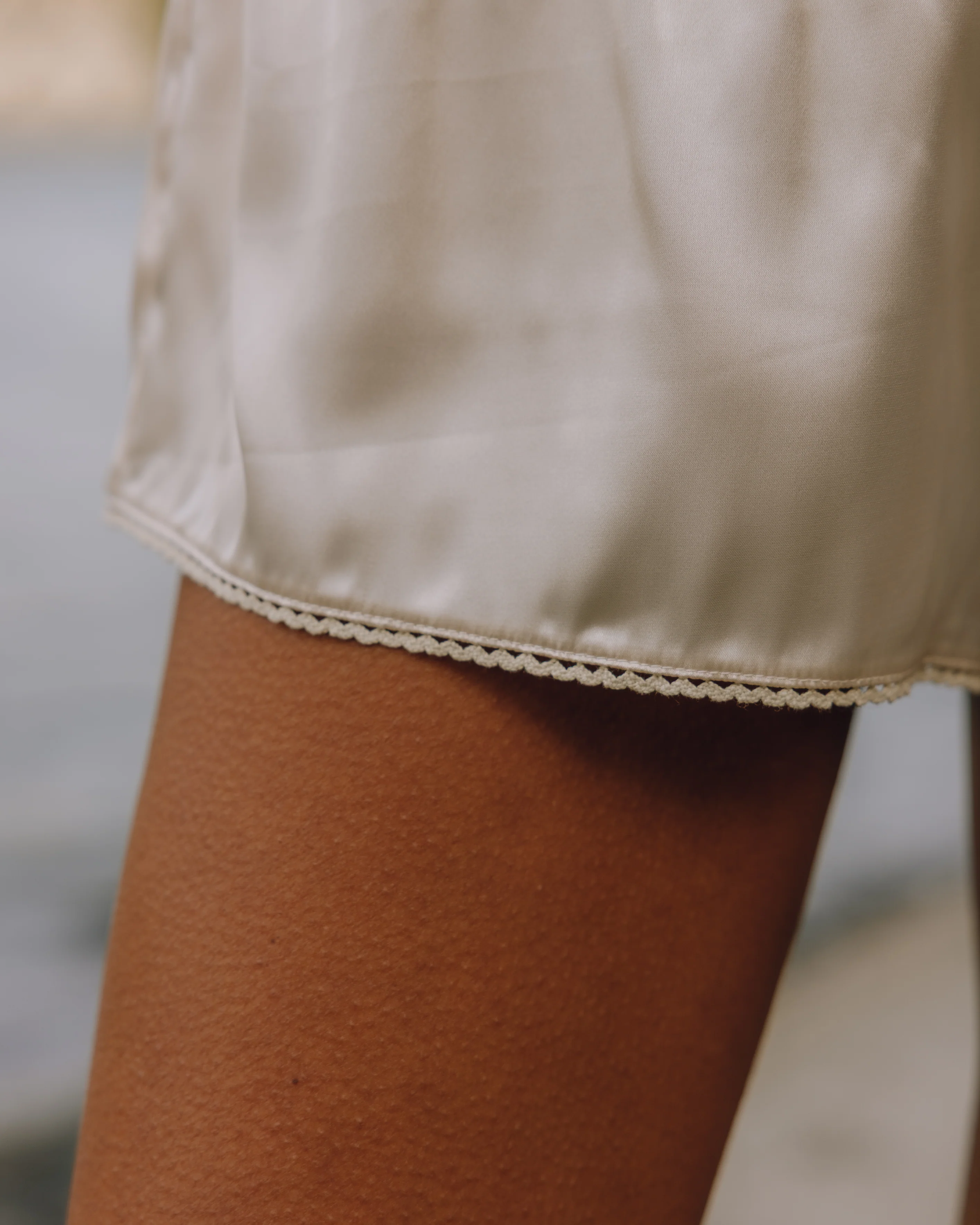 Silky Micro Shorts - Champagne - Image 3