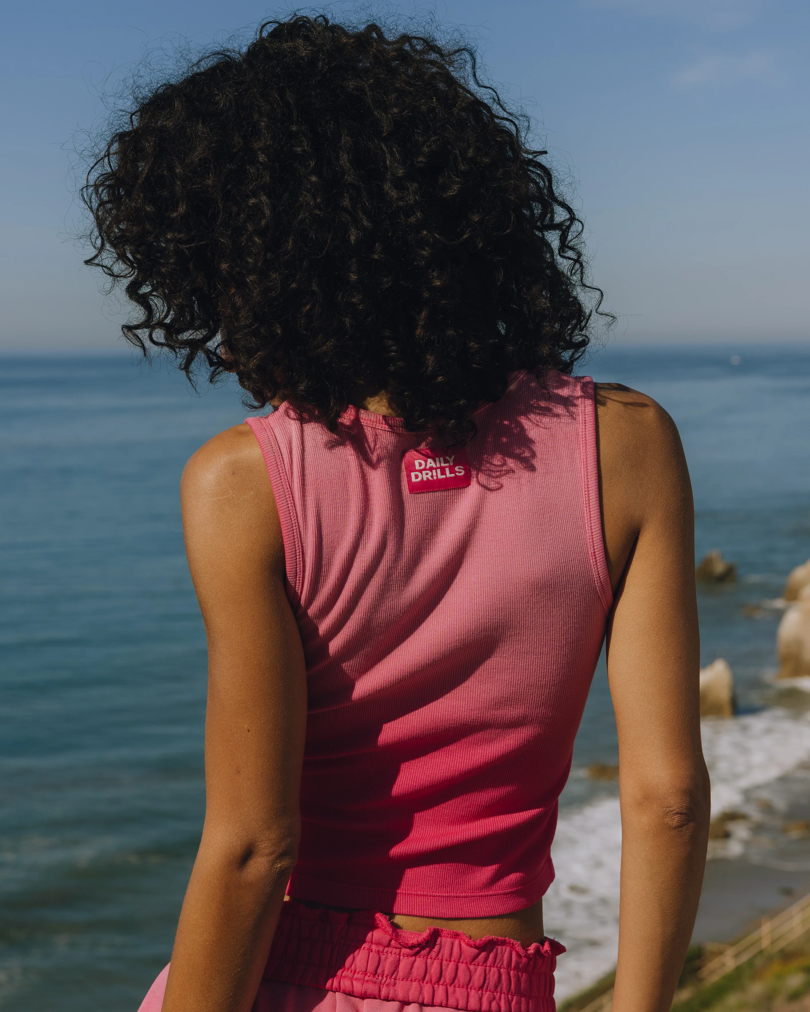 Square Neck Tank - Sunsoaked Hot Shot with Monochrome Patch - Image 2