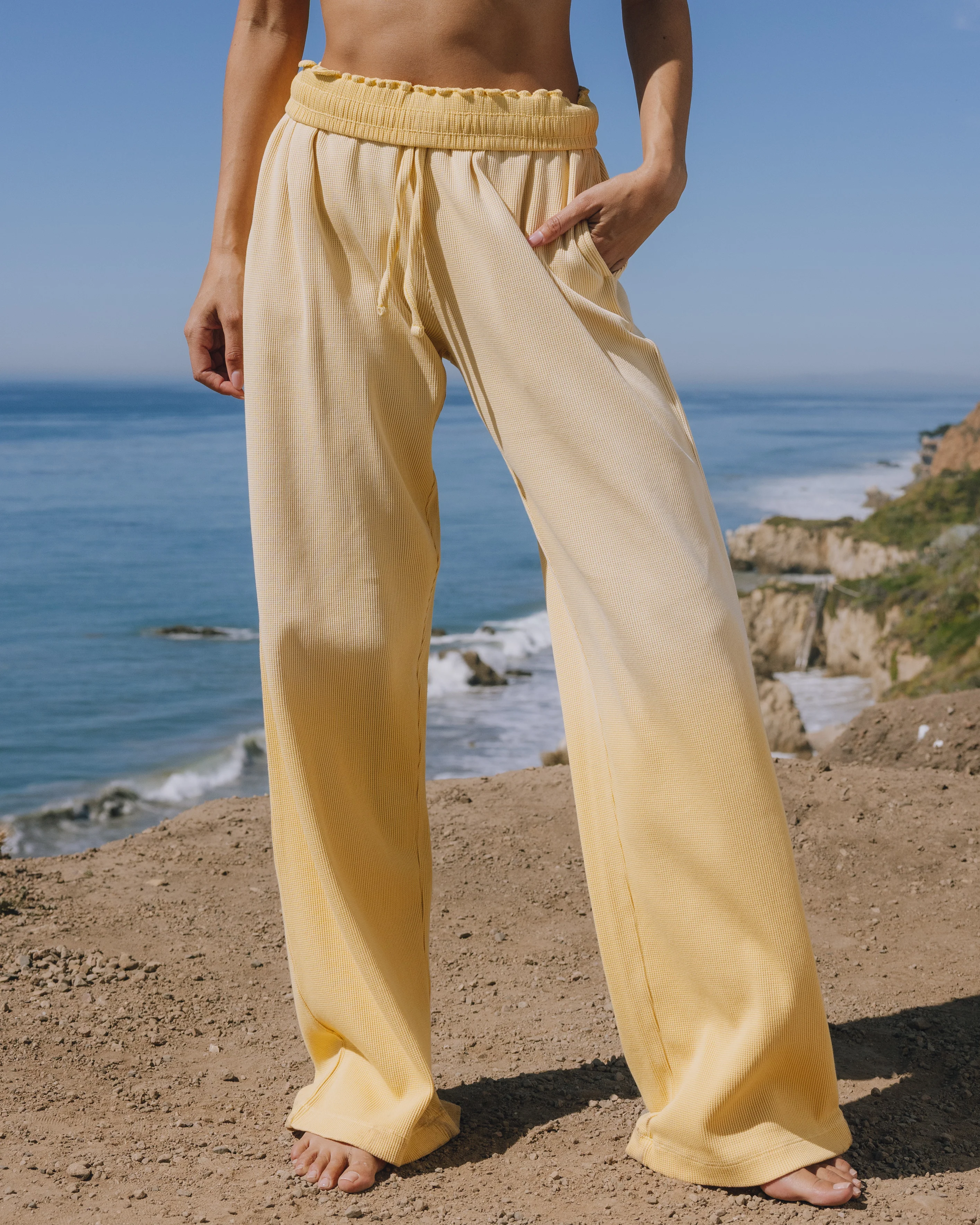 Thermal Resort Pants - Sunsoaked Sunny with Monochrome Patch - Image 3