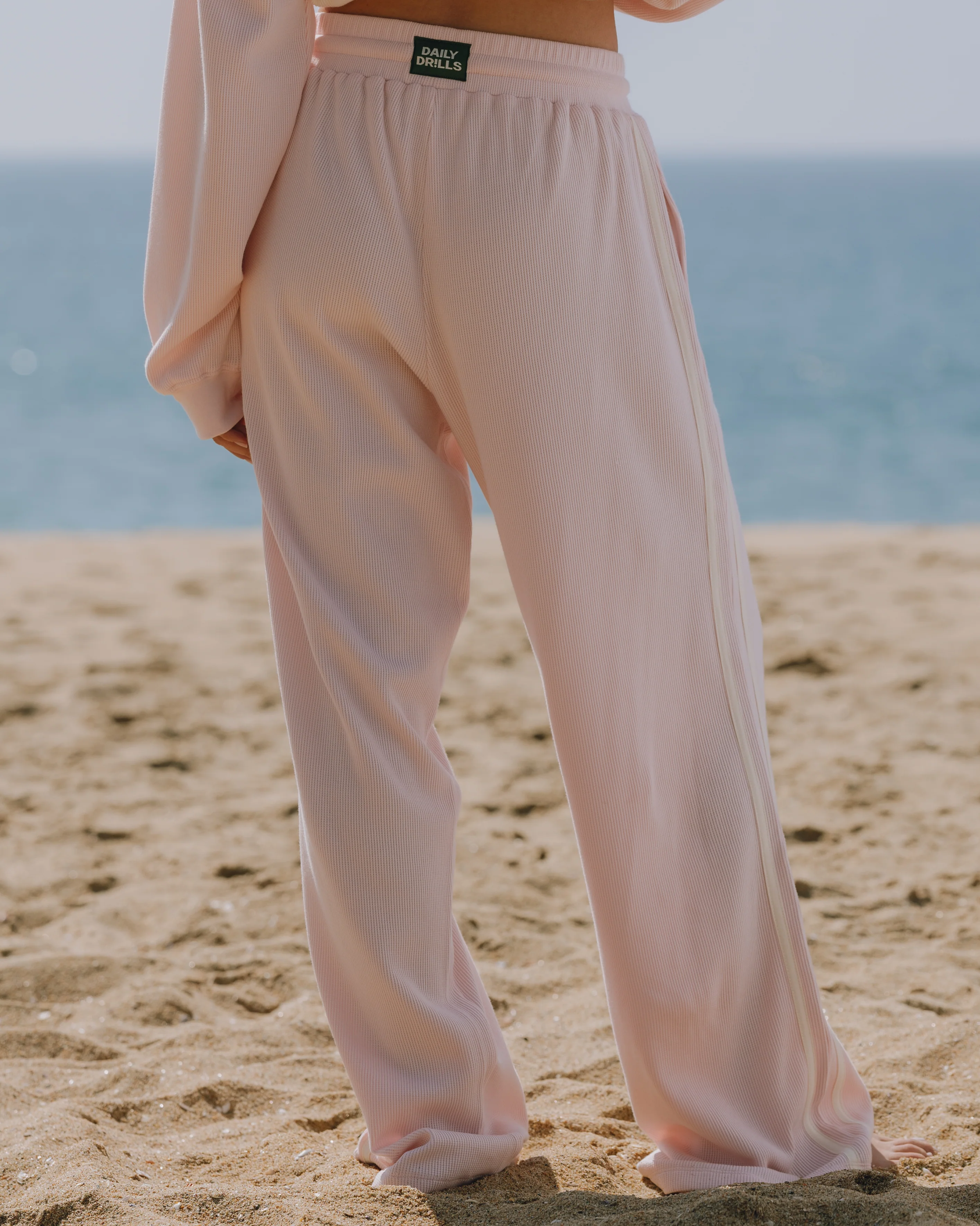 Thermal Resort Pants with Stripes - Cupid + Cream - Image 3