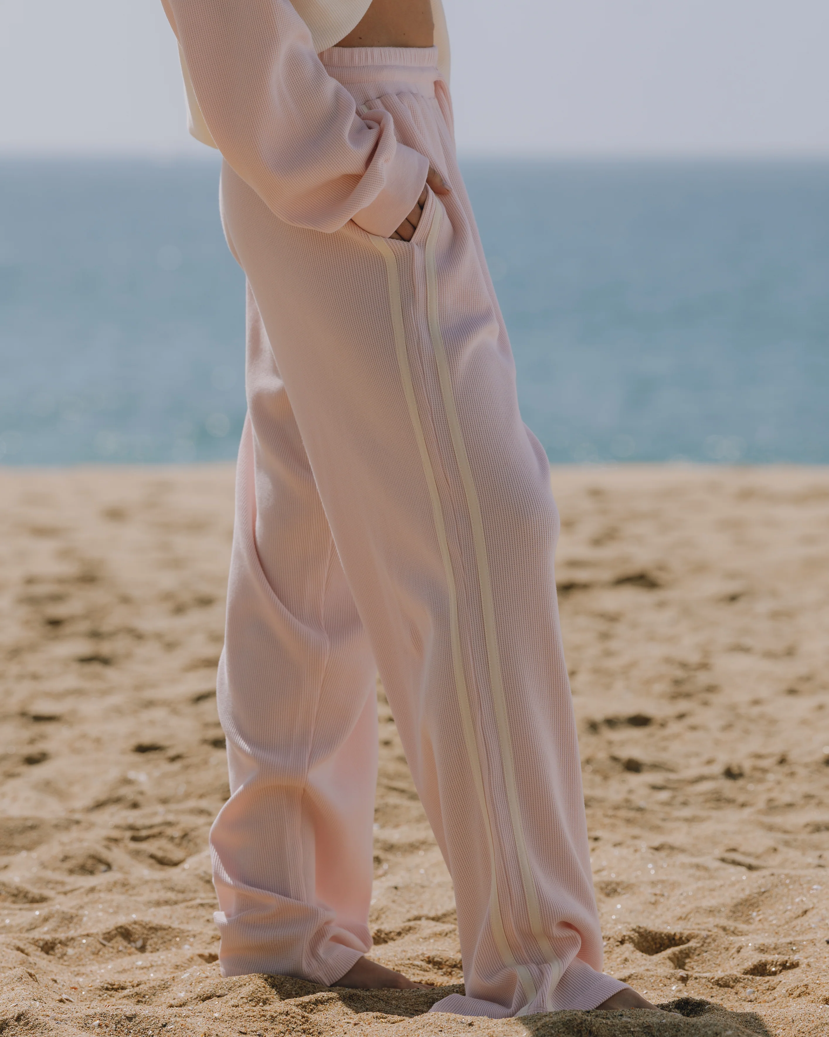 Thermal Resort Pants with Stripes - Cupid + Cream - Image 5