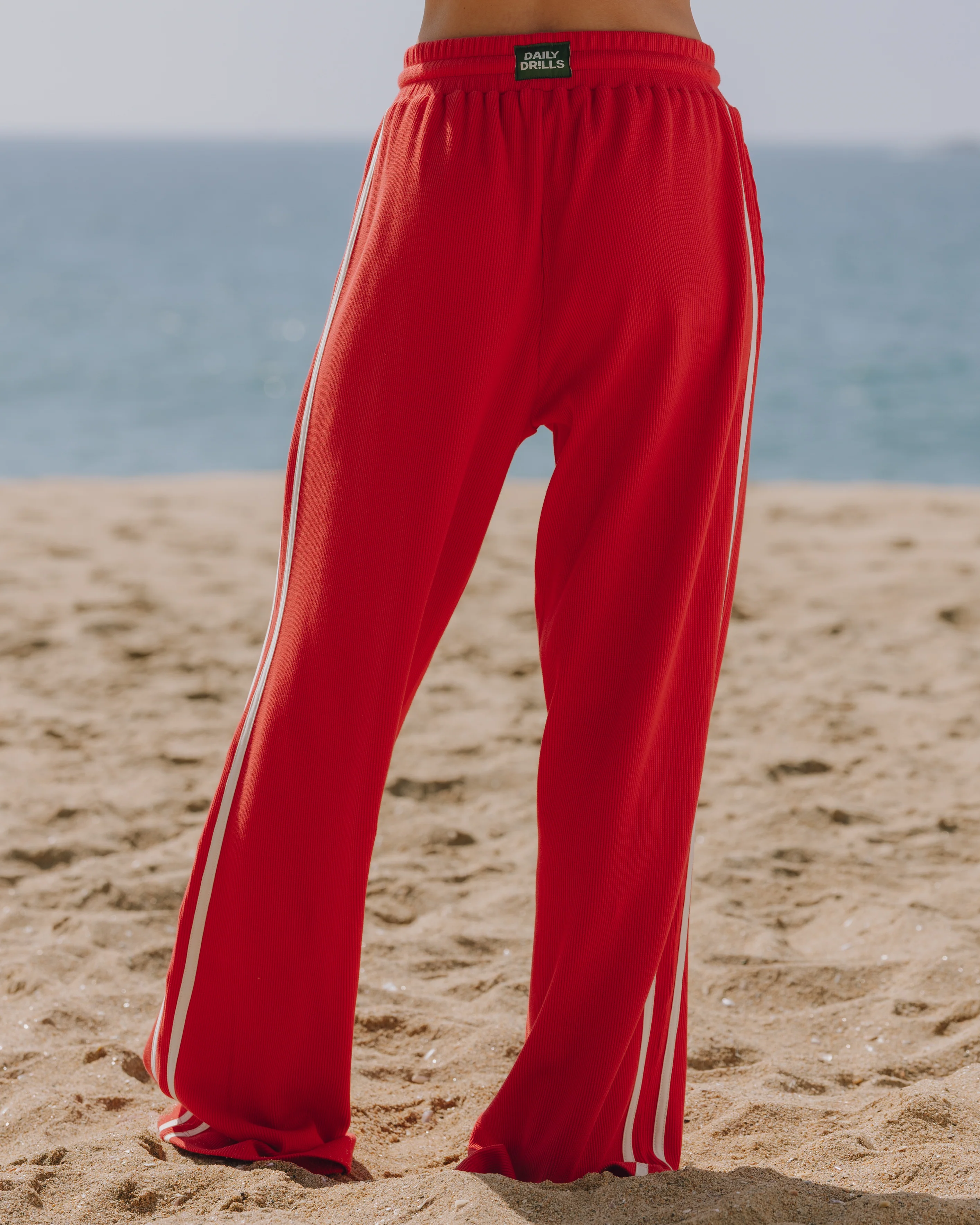 Thermal Resort Pants with Stripes - Heart + Cream - Image 3