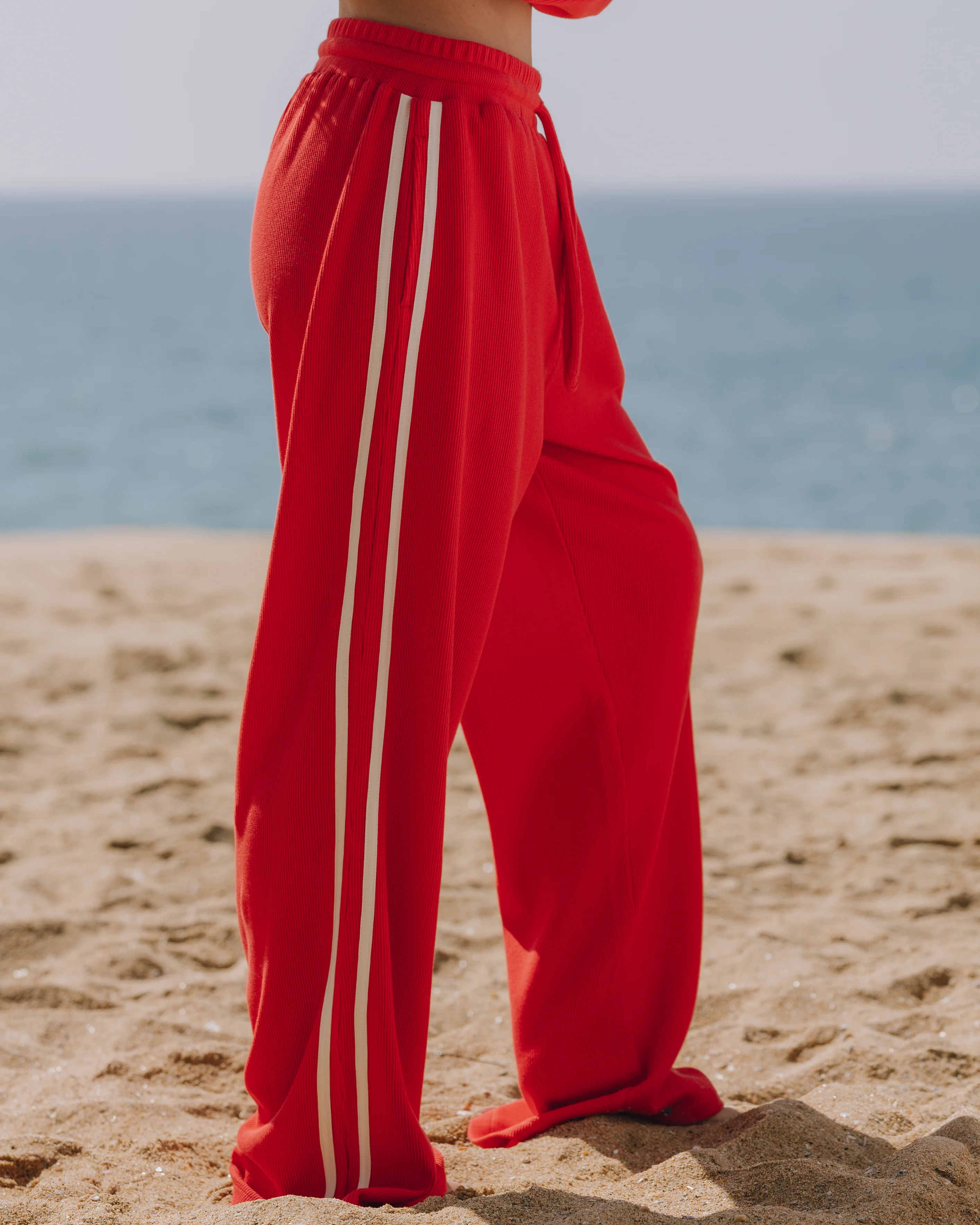 Thermal Resort Pants with Stripes - Heart + Cream - Image 5