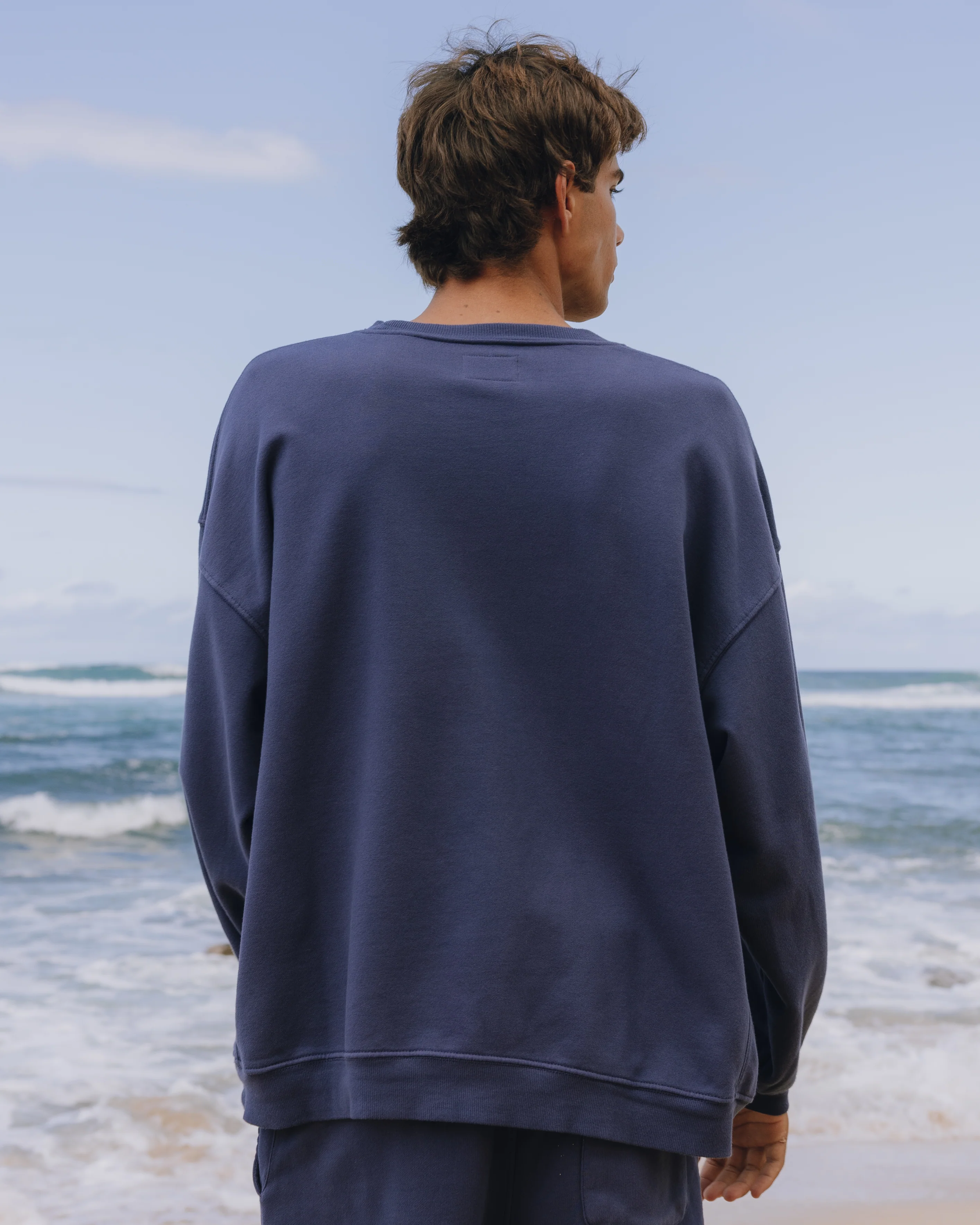 Unisex Oversized Crew - Navy - Image 5